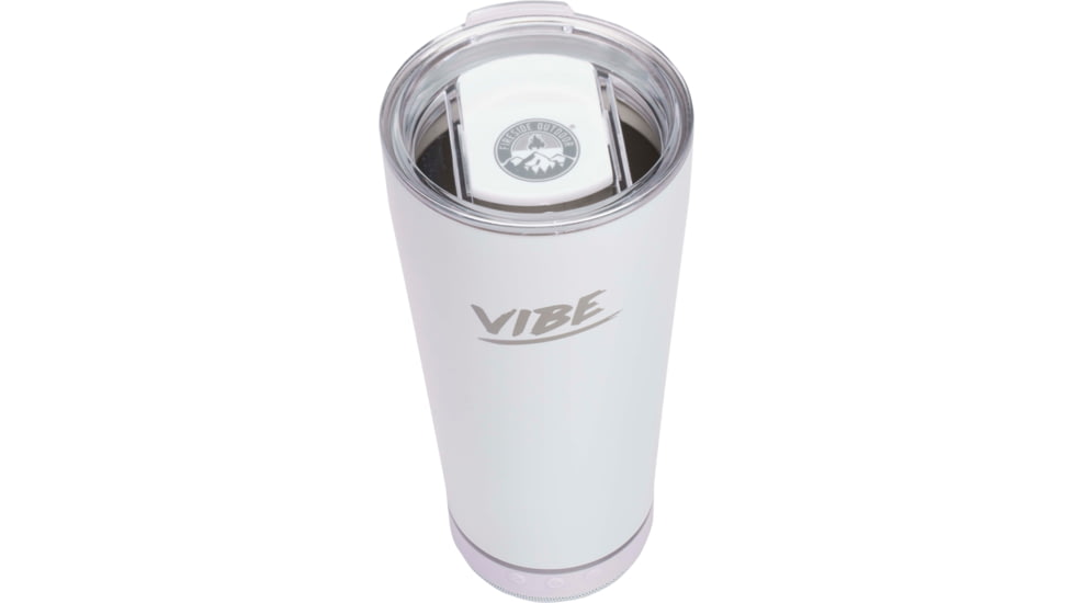 Fireside Outdoor Vibe Tumbler With Water-Resistant Bluetooth Speaker, White, VIBE-18-WHT