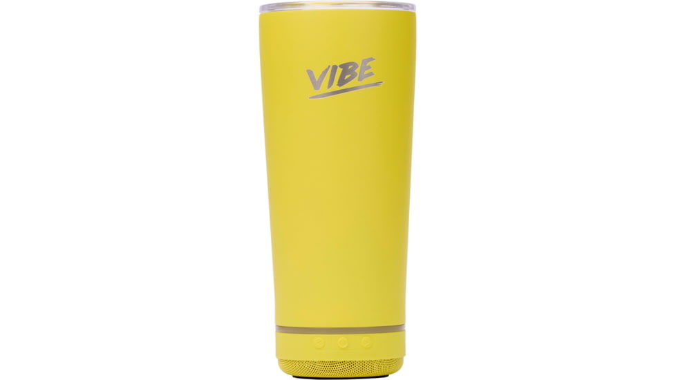 Fireside Outdoor Vibe Tumbler With Water-Resistant Bluetooth Speaker, Yellow, VIBE-18-YEL