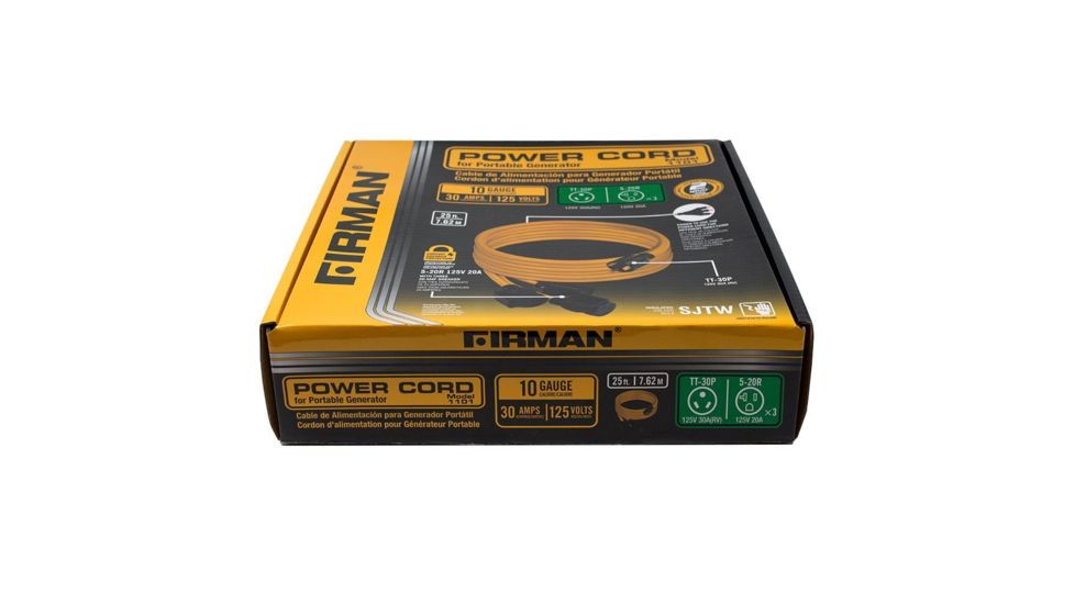 Firman Power and Equipment 1101 30 Amp Generator Power Cord - TT-30P to 3x5-20R, Orange FG1101