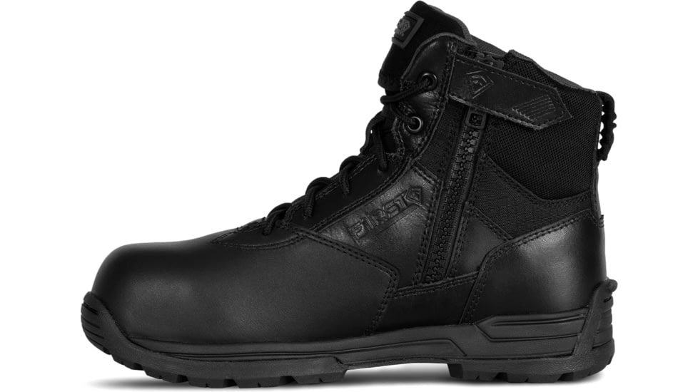 First Tactical 6in Safety Toe Side-Zip Duty Boots - Womens, Black, 5 US/Regular, 166924-019-5-R