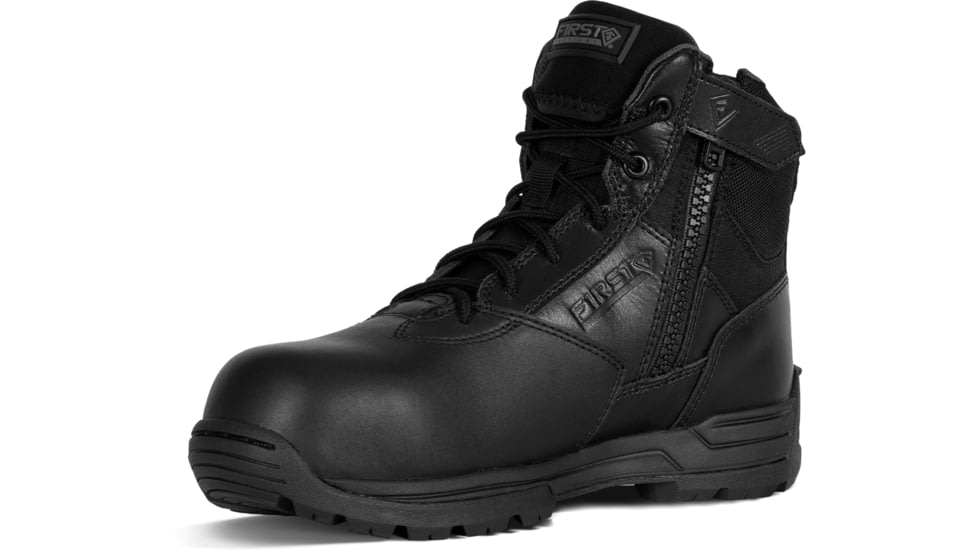 First Tactical 6in Safety Toe Side-Zip Duty Boots - Womens, Black, 5 US/Regular, 166924-019-5-R