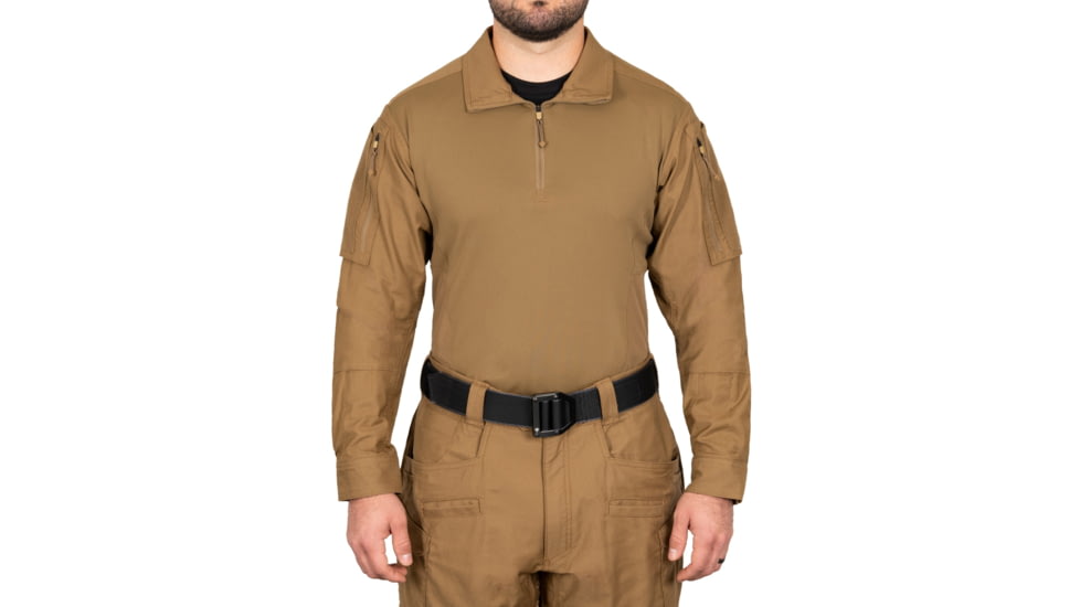 First Tactical Defender Long Sleeve Shirt - Mens, Regular, Coyote Brown, Small, 111004-181-S-R
