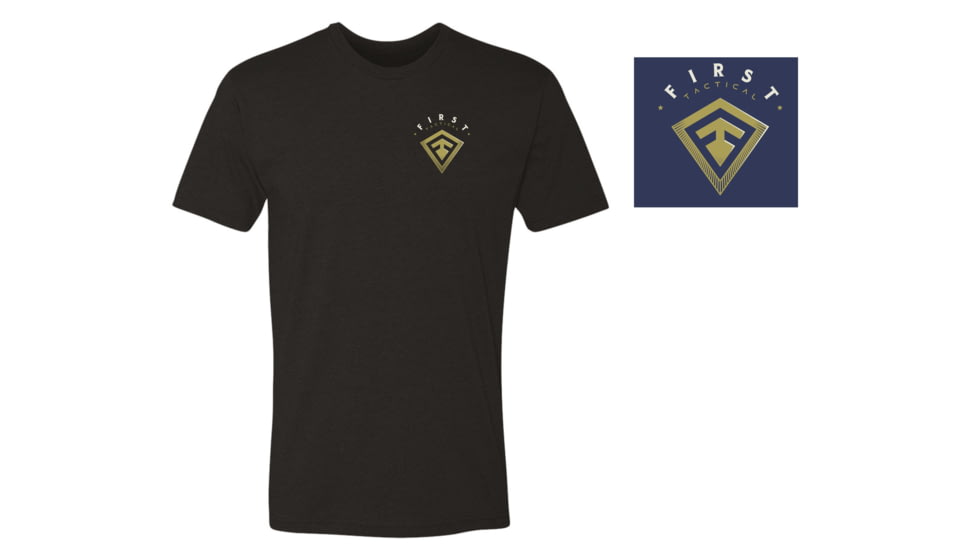 First Tactical Eagle Shield T-Shirt - Men's, Large, True Navy Heather, 112535-728-L