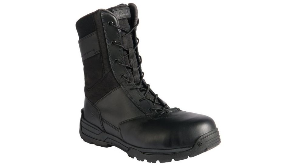 First Tactical Mens 8in Sfty Toe S-Zip Dty, Black, 10 Regular 165002-019-10-R