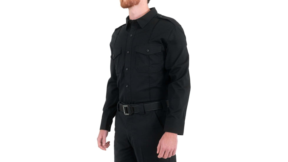 First Tactical Pro Duty Unifrom Long Sleeve Shirt - Mens, Short, Black, Small, 111011-019-S-S