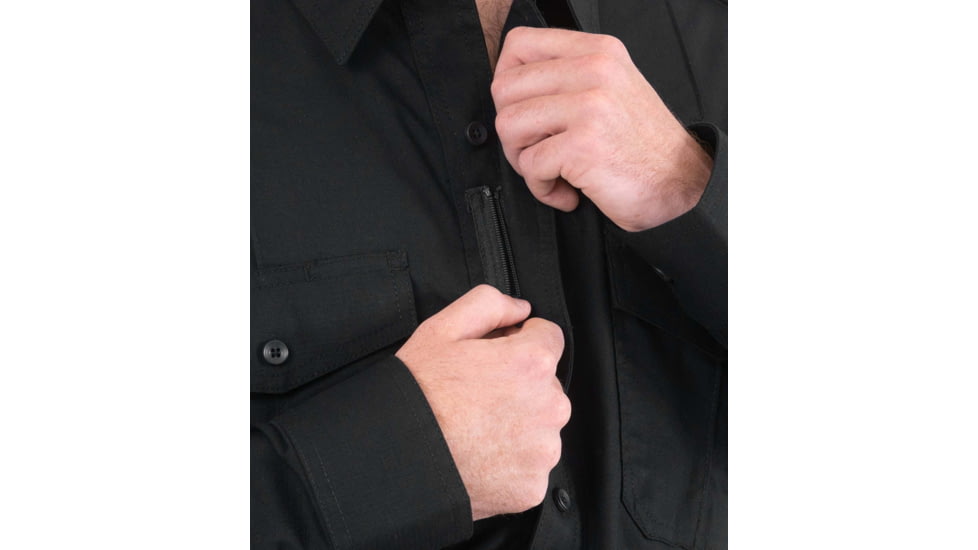 First Tactical Pro Duty Unifrom Long Sleeve Shirt - Mens, Short, Black, Small, 111011-019-S-S