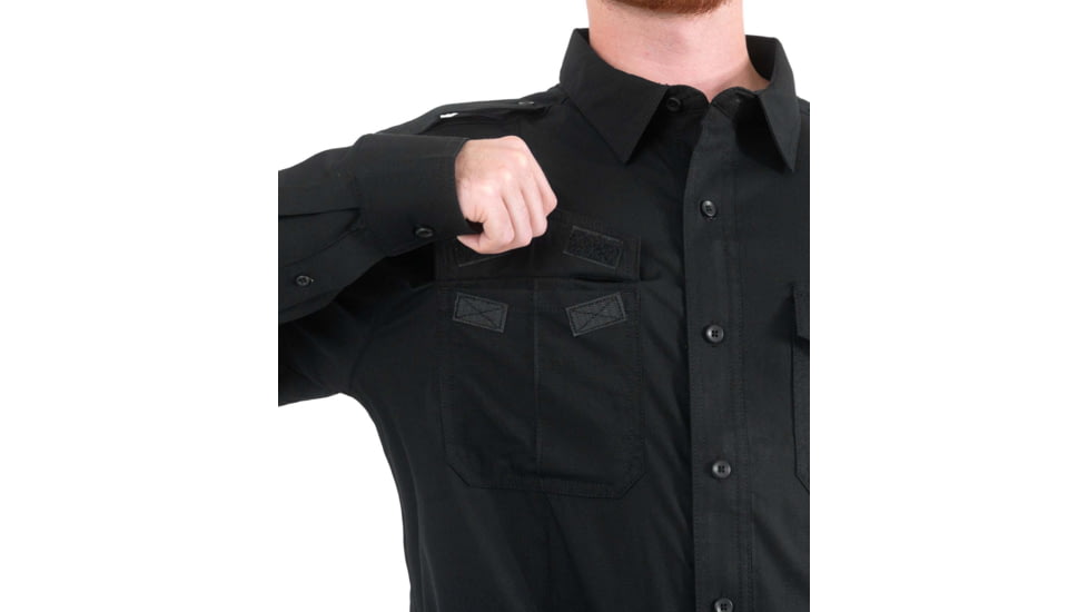 First Tactical Pro Duty Unifrom Long Sleeve Shirt - Mens, Short, Black, Small, 111011-019-S-S