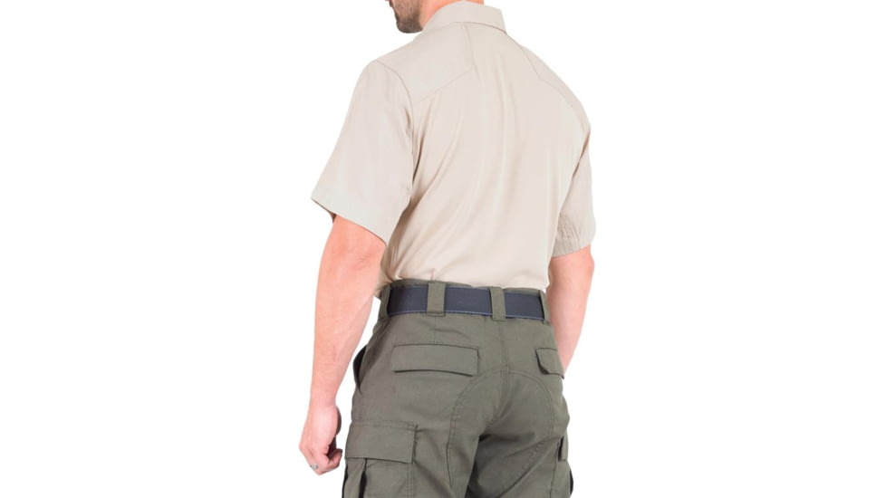 First Tactical V2 Pro Performance Short Sleeve Shirt - Mens, Khaki, Small, R, 112012-055-S-R