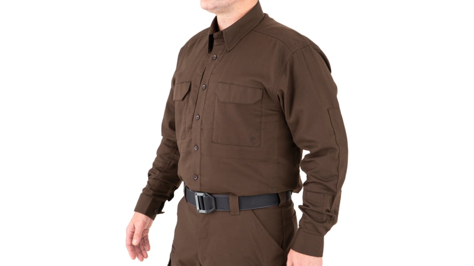 First Tactical V2 Tactical Long Sleeve Shirt - Mens, Kodiak Brown, Medium, R, 111006-182-M-R