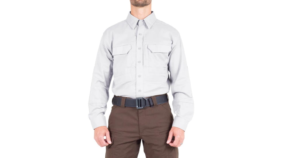 First Tactical V2 Tactical Long Sleeve Shirt, Regular Fit - Mens, White, Extra Small, 111006-010-XS-R
