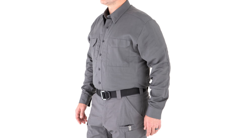 First Tactical V2 Tactical Long Sleeve Shirt - Mens, Wolf Grey, 2XL, R, 111006-036-XXL-R