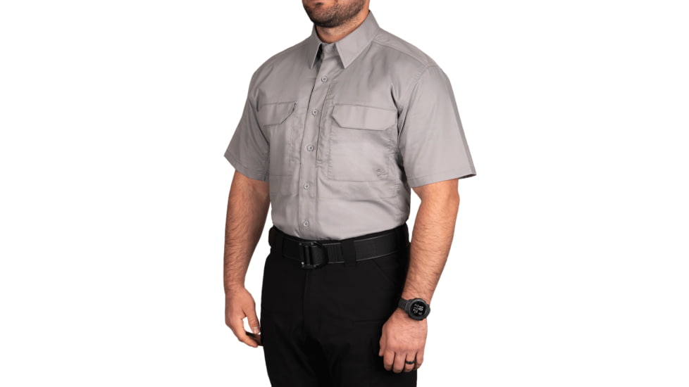 First Tactical V2 Tactical Short Sleeve Shirt - Mens, Regular, Nickel Gray, Extra Large, 112007-083-XL-R