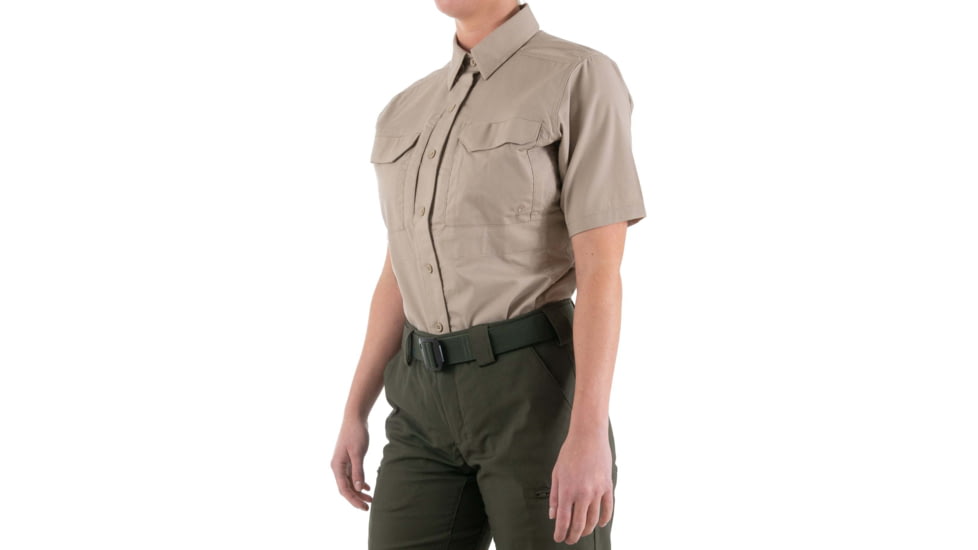 First Tactical V2 Tactical Short Sleeve Shirt - Womens, Khaki, Large, 122007-055-L
