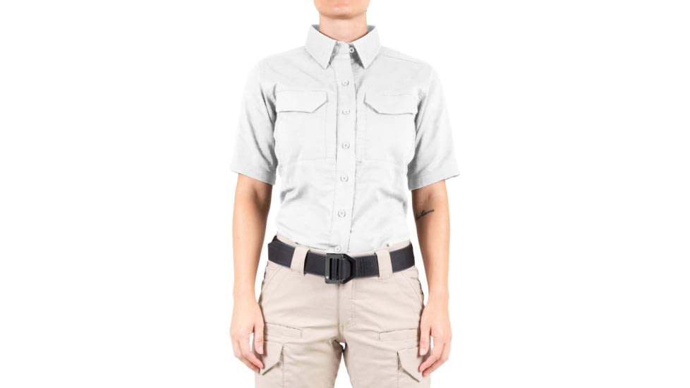 First Tactical V2 Tactical Short Sleeve Shirt - Womens, White, Extra Large, 122007-010-XL