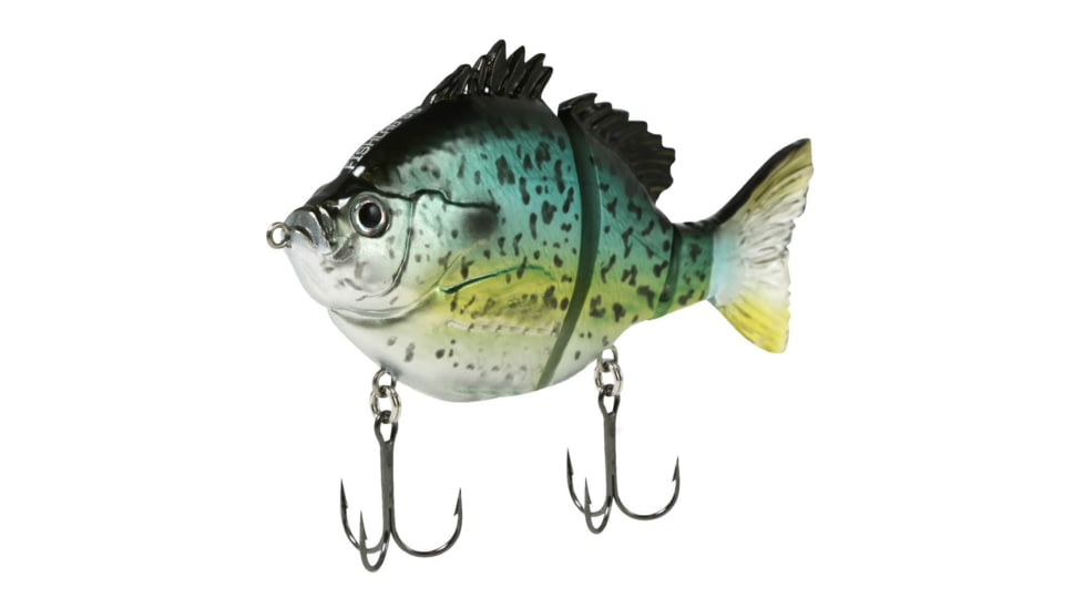Fish Lab Bio-Gill 3 Piece Hard Swim Bait, Slow Sink Action, VMC Hooks, Black Crappie, 4in, 1oz, BGS-4-BC