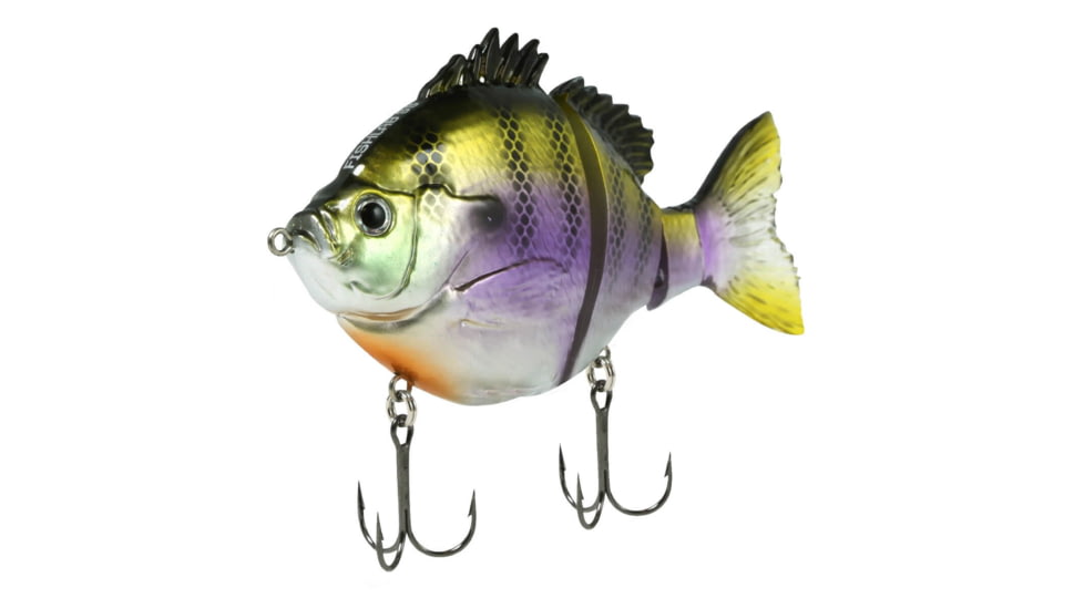 Fish Lab Bio-Gill 3 Piece Hard Swim Bait, Slow Sink Action, VMC Hooks, Dark Bluegill, 5in, 1-7/8oz, BGS-5-DB