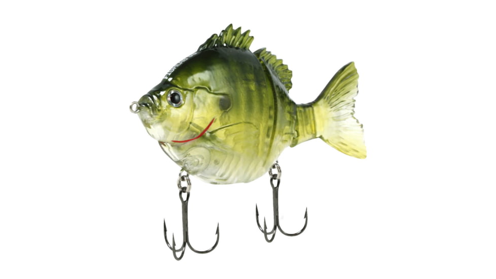 Fish Lab Bio-Gill 3 Piece Hard Swim Bait, Slow Sink Action, VMC Hooks, Ghost Bluegill, 4in, 1oz, BGS-4-GB