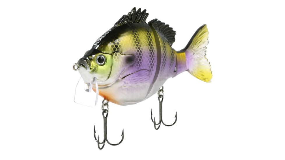 Fish Lab Bio-Gill 3 Piece Hard Wake Bait, Floating Action, VMC Hooks, Dark Bluegill, 5in, 1-5/8oz, BGW-5-DB