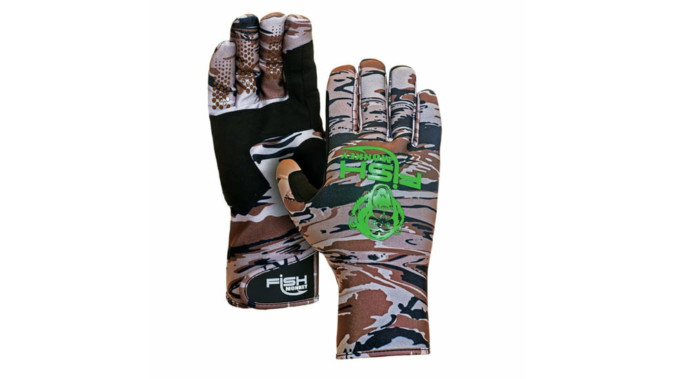 Fish Monkey Backcountry Gloves, Fall Water Camo, L, FM28-FALLWTRCAM-L