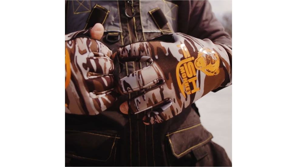 Fish Monkey Backcountry II Gloves, Fall Water Camo, L, FM29-FALLWTRCAM-L