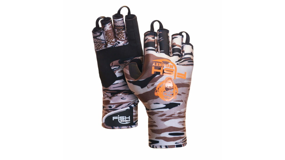 Fish Monkey Backcountry II Gloves, Fall Water Camo, L, FM29-FALLWTRCAM-L