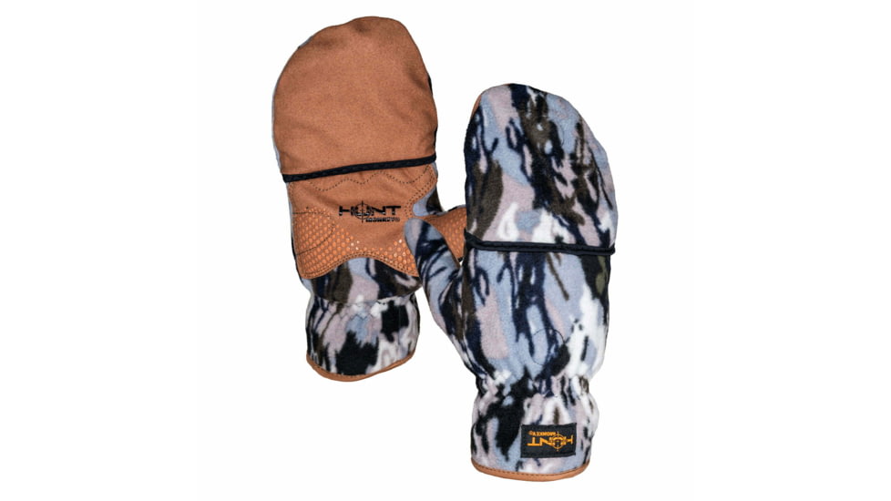 Fish Monkey Chilly Willie Fleece Flip Top Mitten, Hardwood, XL, HM707-HDWD-XL