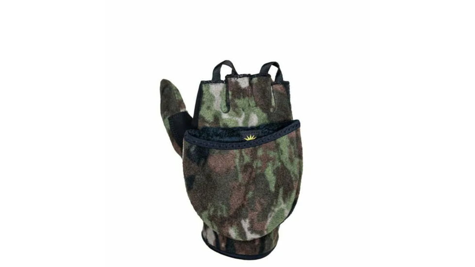 Fish Monkey Chilly Willie Fleece Flip Top Mitten, Marsh, L, HM707-MARS-L