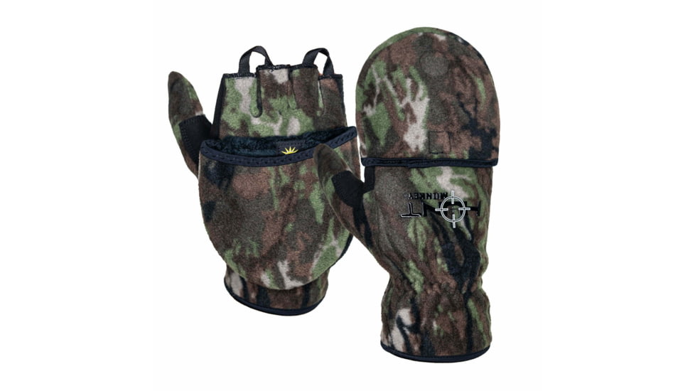 Fish Monkey Chilly Willie Fleece Flip Top Mitten, Marsh, L, HM707-MARS-L