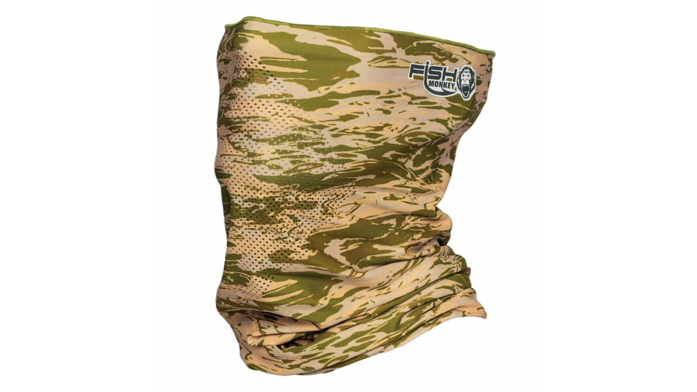 Fish Monkey Performance Face Guard, Green Water Camo, One size, FM40-GRWTRCAM