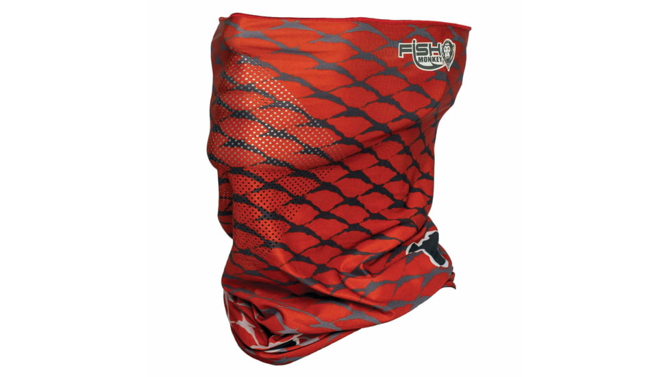Fish Monkey Performance Face Guard, Redfish, One size, FM40-REDFSH