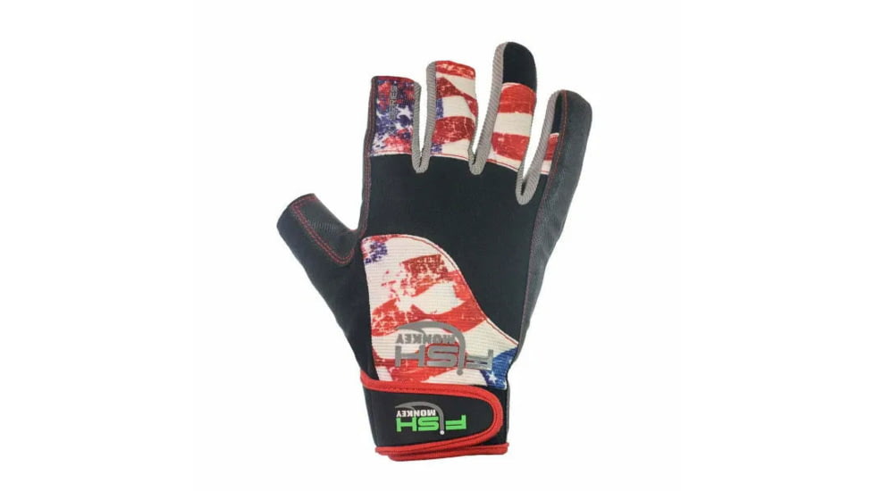 Fish Monkey Quick Release Medium Weight Wiring Glove, Americana, XL, FM16-AMER-XL
