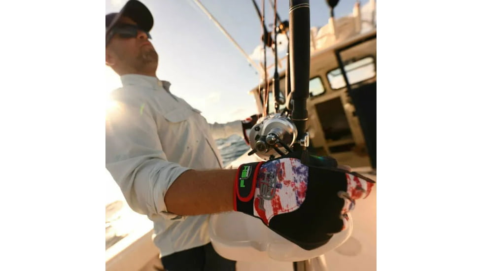 Fish Monkey Quick Release Medium Weight Wiring Glove, Americana, XL, FM16-AMER-XL