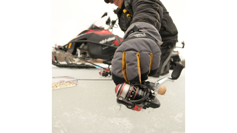 Fish Monkey Yeti Premium Ice Fishing Glove, Yelow/Black/Grey, 2XL, FM37-GB-XXL