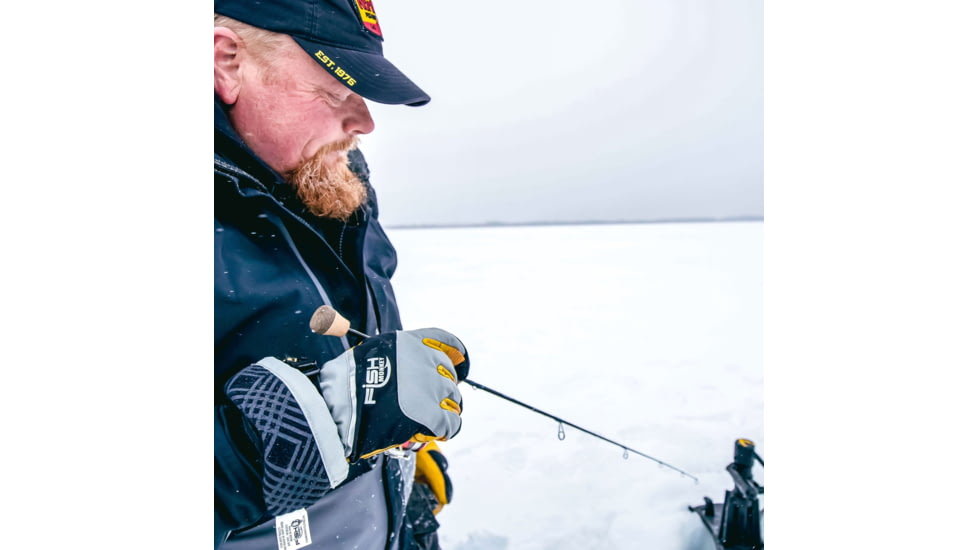 Fish Monkey Yeti Premium Ice Fishing Glove, Yelow/Black/Grey, 2XL, FM37-GB-XXL