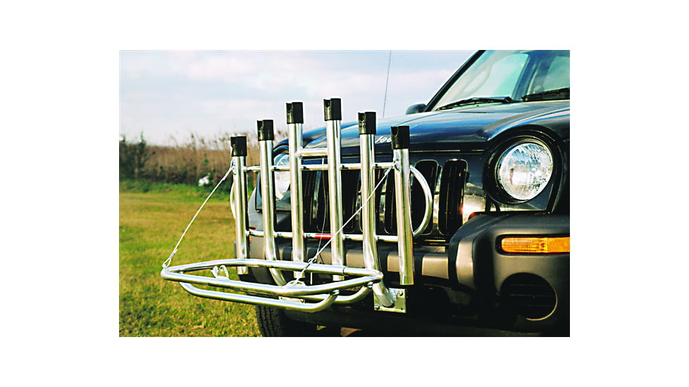 Fish-N-Mate Fish-N-Mate 6-Holder Rod Rack with Fold-Down Cooler Rack, Cooler Up To 54Qt, 136