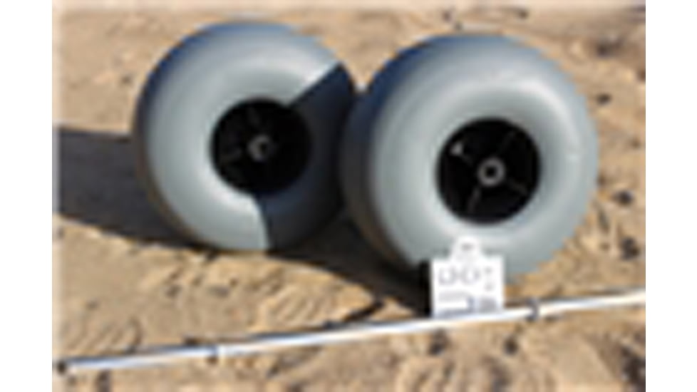 Fish-N-Mate Large Grey Poly Ball Bearings Wheels2 Kit for Large Cart, 9" x 17" Wheel Size, Solid Alum. Axle, 679