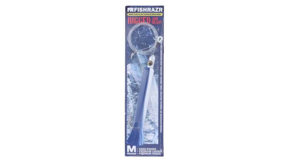 Fish Razr 6.5in Rigged Chrome Bullet, Blue/White, FR412