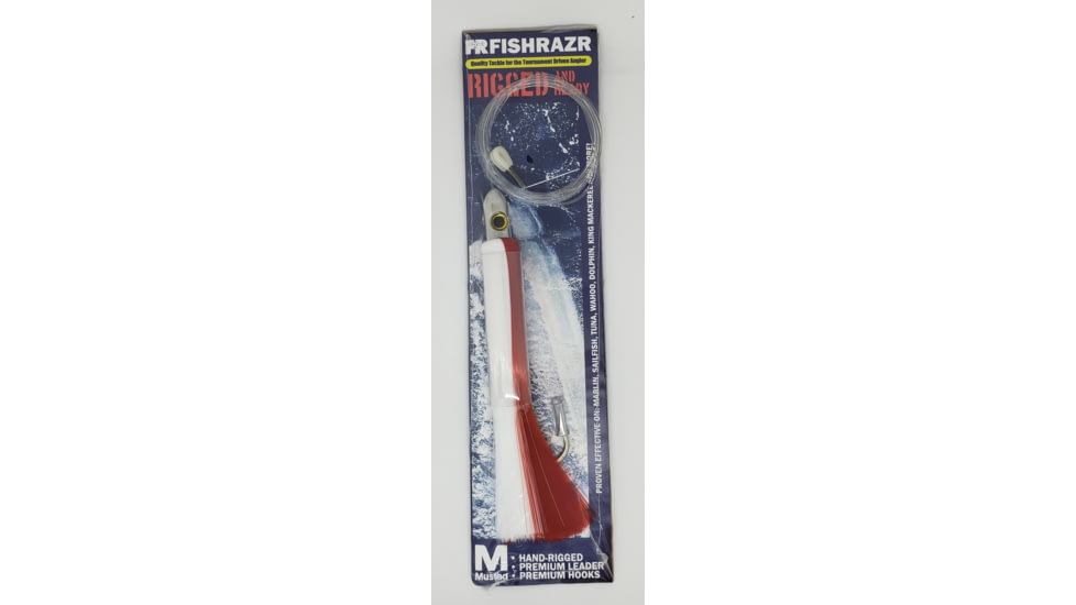 Fish Razr 6.5in Rigged Chrome Bullet, Red/White, FR413