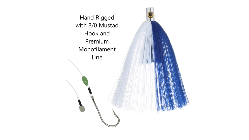 Fish Razr 6.5in Rigged Chrome Flat Head, Blue/White, FR420