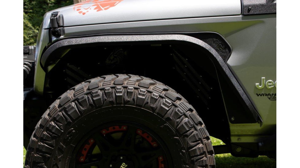 Fishbone Offroad 2018 - Current Jeep JL and JT Elite Front Tube Fenders - Steel, Black, FB23194F