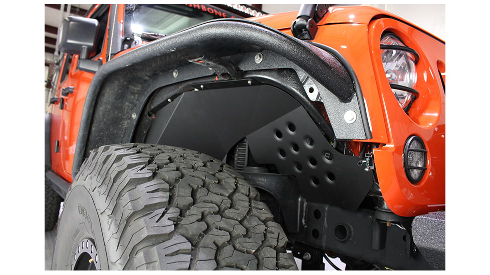 Fishbone Offroad Fishbone Aluminum Inner Fenders for Jeep JK Inner Fenders 07-18, Black, FB33007