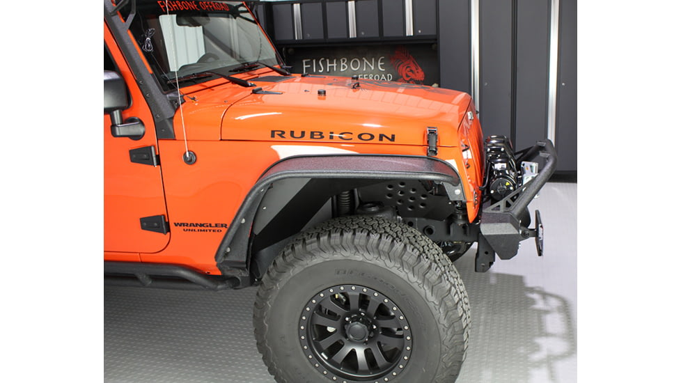 Fishbone Offroad Fishbone Aluminum Inner Fenders for Jeep JK Inner Fenders 07-18, Black, FB33007