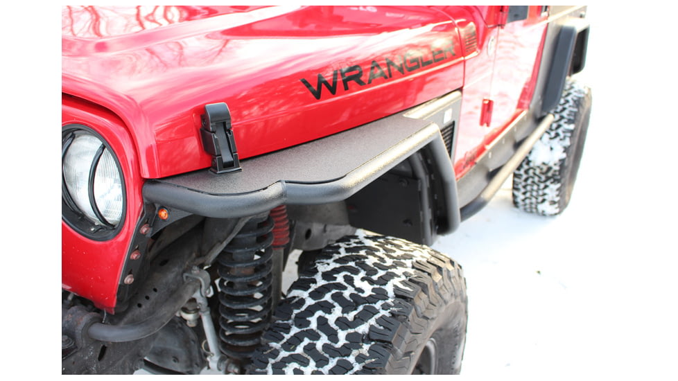 Fishbone Offroad Fishbone Front Tube Fenders, Jeep Wrangler TJ 1997 - 2006, Black Textured, FB23029F