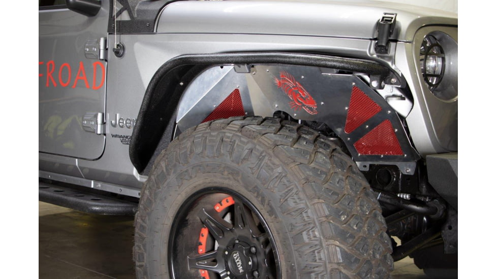 Fishbone Offroad Fishbone Front JL RAW Aluminum Inner Fenders Legacy Model, Jeep Wrangler JL 2018 - 2020, Silver, FB33108F