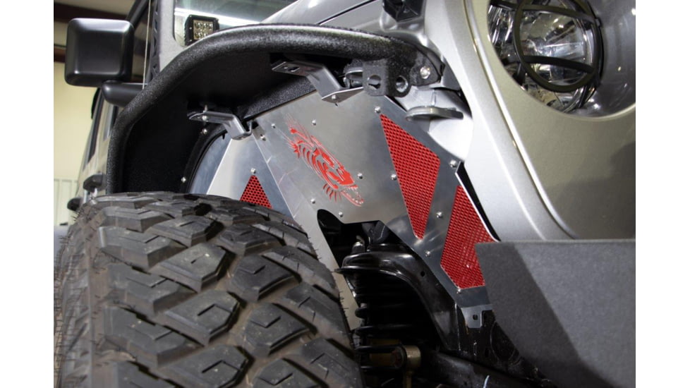 Fishbone Offroad Fishbone Front JL RAW Aluminum Inner Fenders Legacy Model, Jeep Wrangler JL 2018 - 2020, Silver, FB33108F