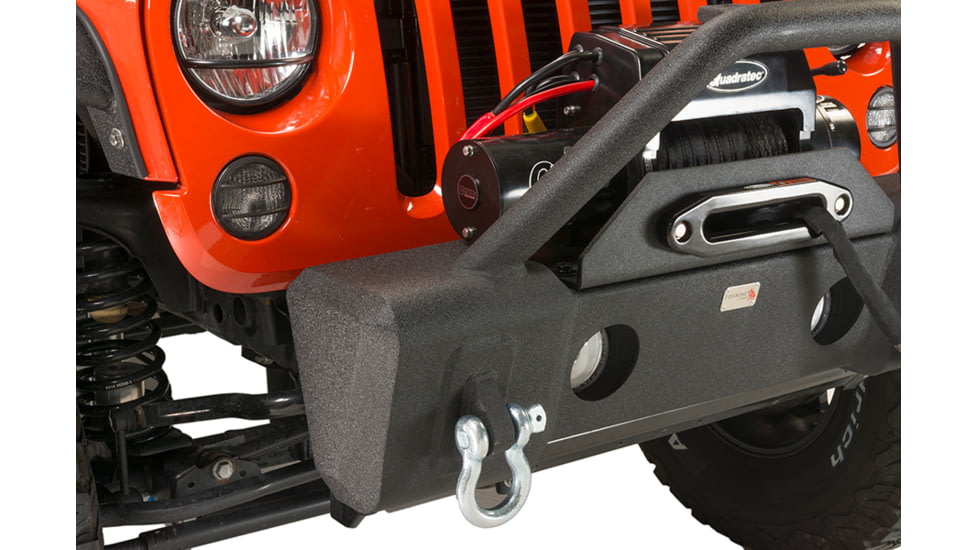 Fishbone Offroad Fishbone Front Stubby Winch Bumper w/Tube Guard, Jeep Wrangler JK 2007 - 2018, Black Textured, FB22001