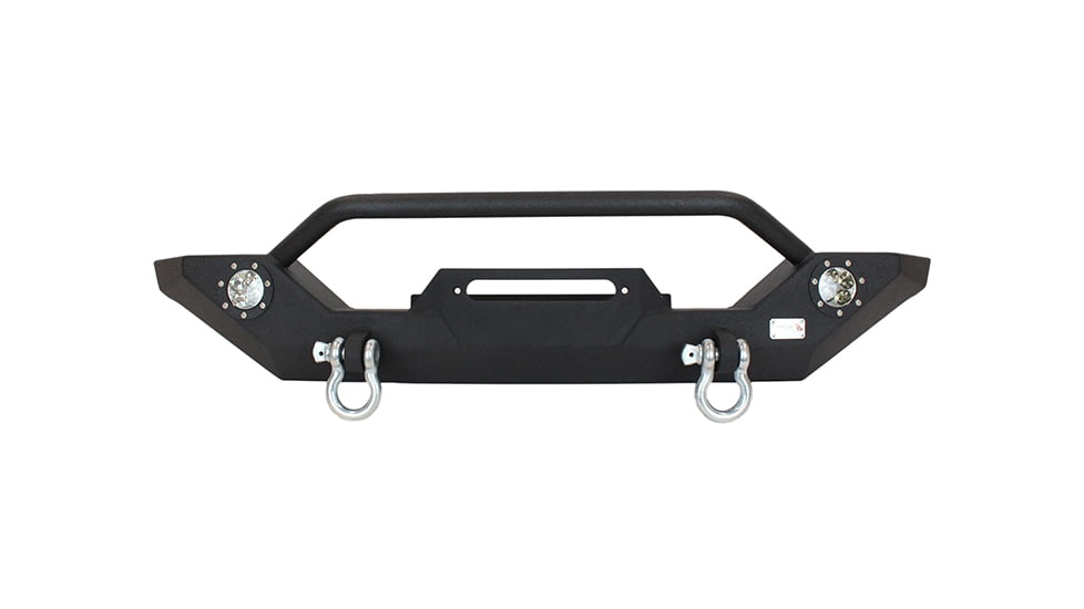 Fishbone Offroad Fishbone Front Winch Bumper w/LEDs, Jeep Wrangler TJ /YJ 1987 - 2006, Black Textured, FB22016
