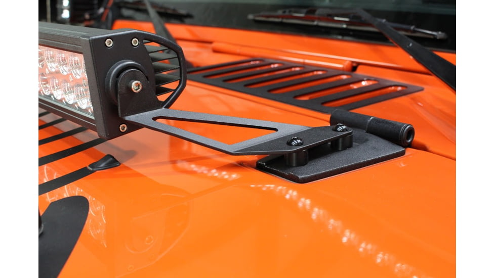 Fishbone Offroad Fishbone Hood Light Mount Brackets, Jeep Wrangler JK 2007 - 2018, Black Textured, FB21066