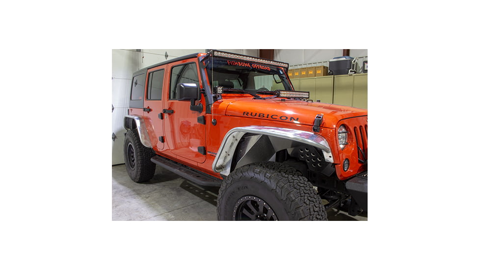 Fishbone Offroad Raw Aluminum Fenders, Jeep Wrangler JK 2007 - 2018, Black Textured, FB33067