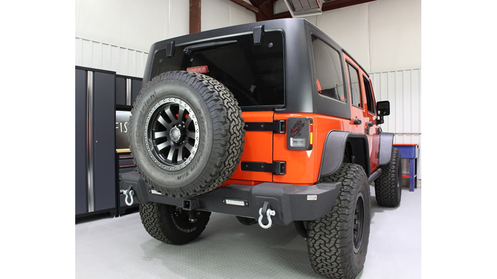 Fishbone Offroad Fishbone Rear Bumper w/LEDs, Jeep Wrangler JK 2007 - 2018, Black Textured, FB22032